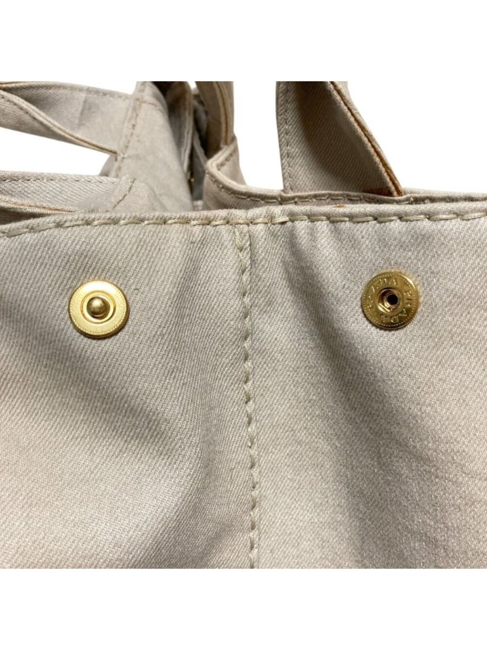 Prada Canapa Denim Tote Beige - Picture 9 of 15